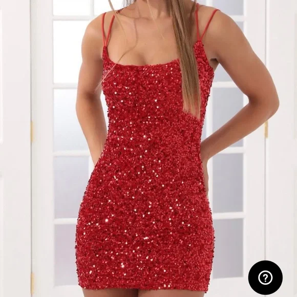 red glitter bodycon dress Fitted Short Cocktail Glitter Bodycon Homecoming Dress main image 1